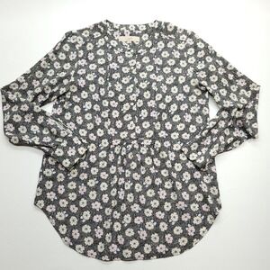 Ann Taylor‎ Loft Top Women XS Floral Long Sleeve Pullover Office Relaxed